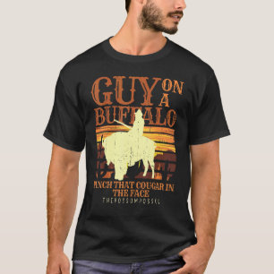 T-shirt Man Riding Buffalo Possum Possee Graphic Meme