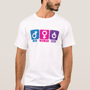 T-shirt man woman geek logo