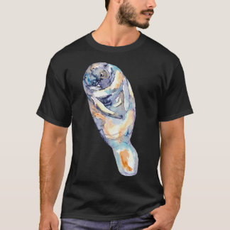 T-shirt Manate aquarelle peinture 2