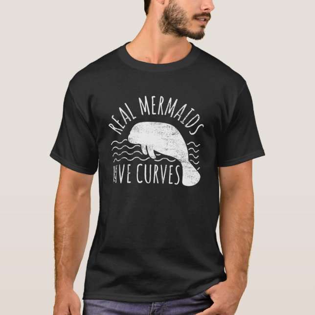 T-shirt Manatee I Véritables Sirènes Ont Des Courbes I Chu (Devant)