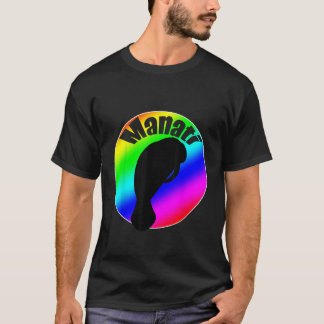 T-shirt Manati Sea Cow in Rainbow with Lettering