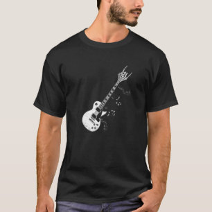 T-shirt Manche de guitare Rock On avec un squelette Rock &