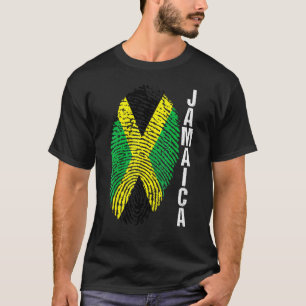 T-shirt Manche graphique empreinte digitale drapeau pays J