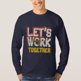 T-shirt manches longues de base travaillons ensemble marin