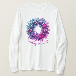 T-shirt Manches Longues Festives Roses Et Violettes