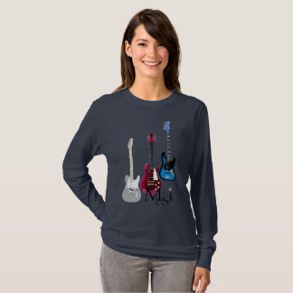 T-shirt manches longues, Guitares, music