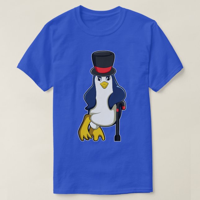 T-shirt Manchot avec canne de chapeau (Design devant)