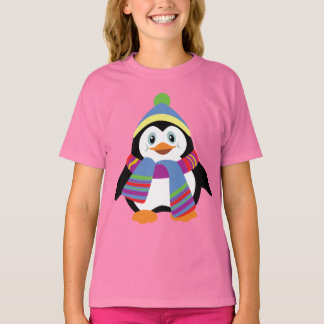 T-shirt manchot de dessin animé