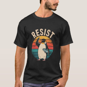 T-shirt Manchot drôle résiste à la protestation contre les