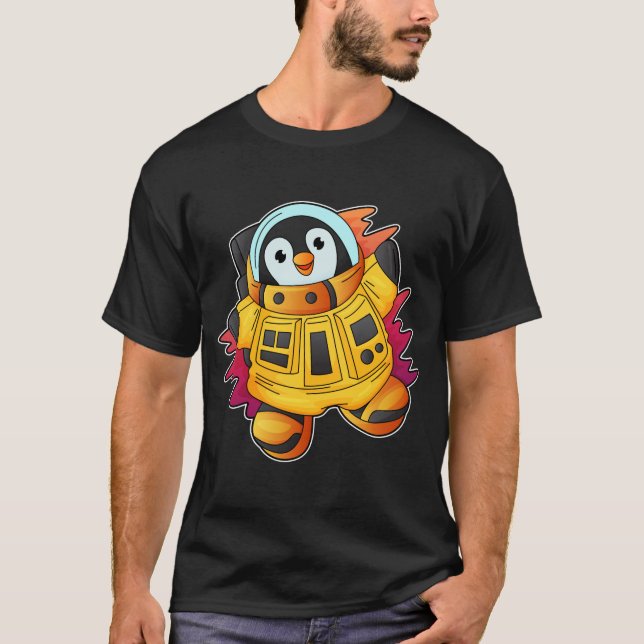 T-shirt Manchot en astronaute en combinaison (Devant)