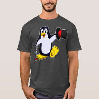 T-shirt Manchot en gentleman avec chapeau canne