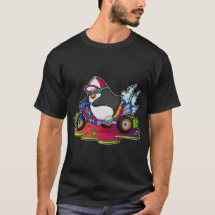 T-shirt Manchot en motard avec moto