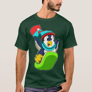 T-shirt Manchot faisant du snowboard avec Snowboard 2
