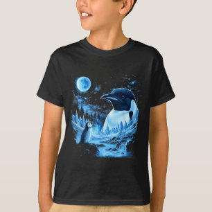 T-shirt Manchot hurlant à la Lune Vintage rétro 90