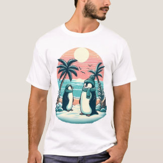 T-shirt Manchots Tropicaux – Vibes de Vacances d'Hiver