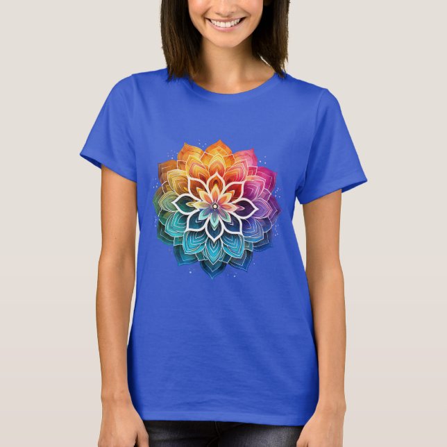 T-shirt Mandala arc-en-ciel (Devant)