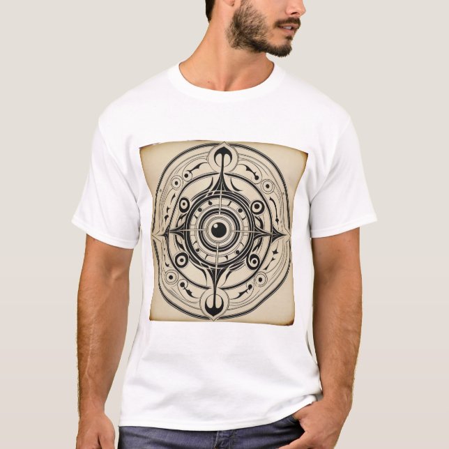 T-shirt Mandala de la boussole mystique (Devant)