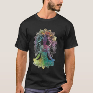 T-shirt Mandala de yoga d'art de méditation coloré zen rel