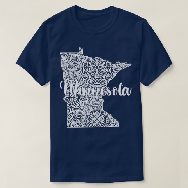 T-shirt Mandala décoratif patriotique carte de style Minne (Design devant)