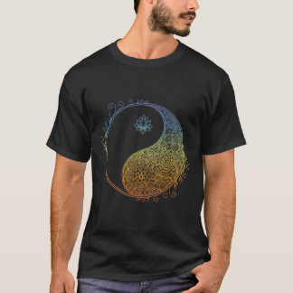 T-shirt Mandala floral Yin Yang Minimal Tai Chi Taoïsme 