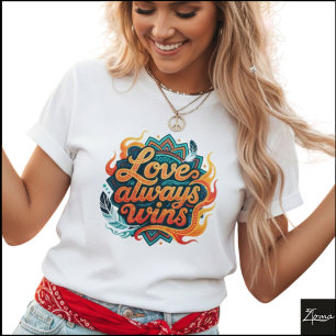 T-shirt Mandala géométrique tribal L'amour gagne toujours