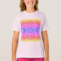 Mandala kaléidoscopique en bleu, jaune et rose