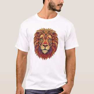 T-shirt Mandala Lion Head Colorful Ornate Tribal Art Boho