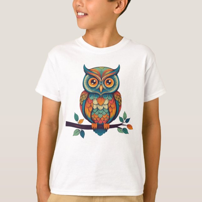 T-shirt Mandala Owl (Devant)