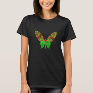 T-shirt Mandala Papillon Couleurs Vives Tatouage