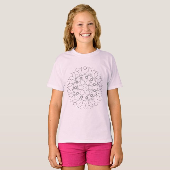 T-shirt - Mandala Pattern to Colour (Front Full)