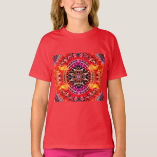 T-shirt Mandala rouge hypnotique