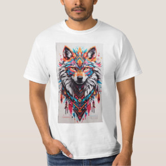 T-shirt Mandala Wolf Tribal - Vibrant et unique