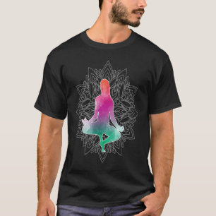 T-shirt Mandalas de fleur de lotus d'humeur chic pour yoga