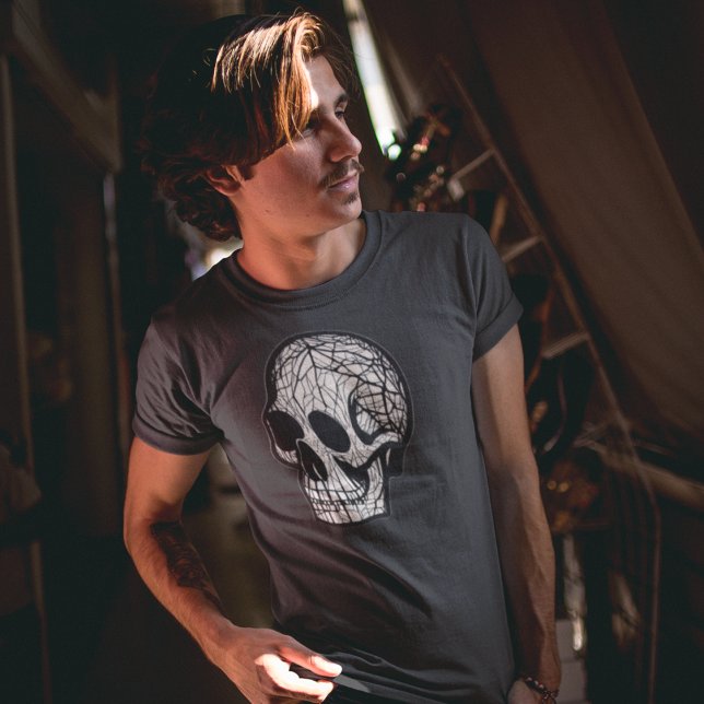 T-shirt Mandelbrot Abstrait fracture du crâne Mens noirs (Créateur téléchargé)