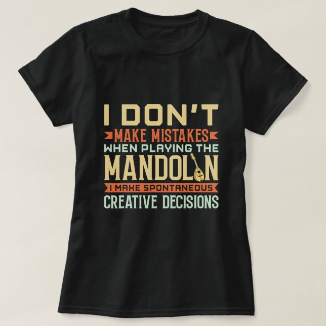 T-shirt Mandolin Instrument Music Player Débutant Leçon 2 (Design devant)
