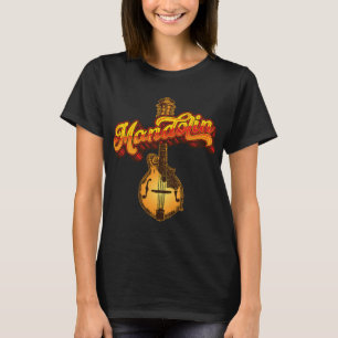 T-shirt Mandolin Lover Vintage Mandolin Retro 80s Vibe Mus