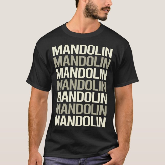 T-shirt Mandoline de texte blanc (Devant)