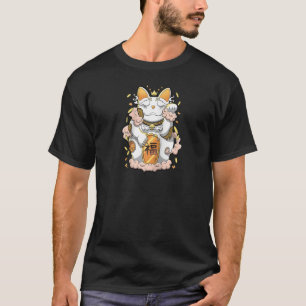 T-shirt Maneki Neko Beckoning Chat Feng Shui Chat Japonais