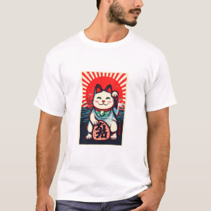 T-shirt maneki neko chat chanceux