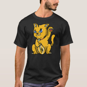 T-shirt Maneki Neko, Chat chanceux en or japonais 招 き 猫 Be