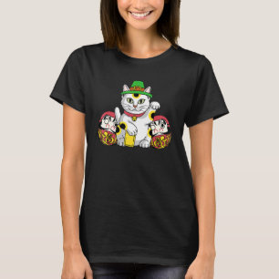 T-shirt Maneki Neko Chat japonais Daruma En St Patrick
