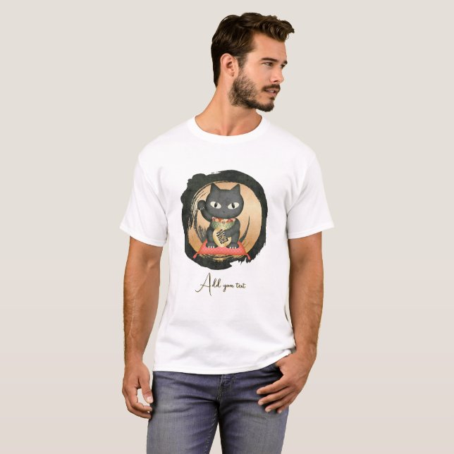 T-shirt Maneki Neko Lucky Polue Homme (Devant entier)