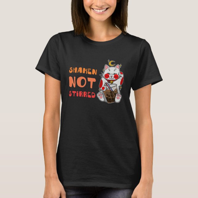 T-shirt Maneki Neko Waving Japan Feng Shui Bubble Drink  2 (Devant)