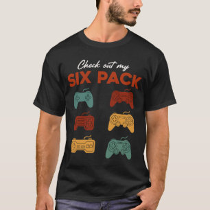 T-shirt Manette de jeu vidéo rétro Six Pack drôle