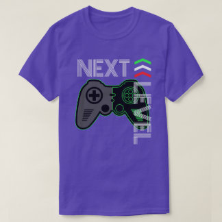 T-shirt Manette Vert Néon de Jeu Vidéo de Niveau Supérieur