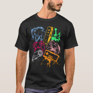 T-shirt Manettes de consoles de jeux vidéo rétro 80's 90's