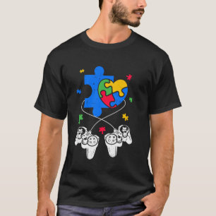 T-shirt Manettes de jeu drôles Pièces de puzzle Sensibilis