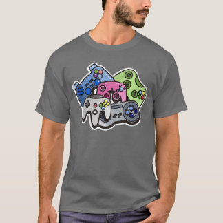 T-shirt Manettes de jeu vibrantes Vidéo Geek Jeux Nerd Gi