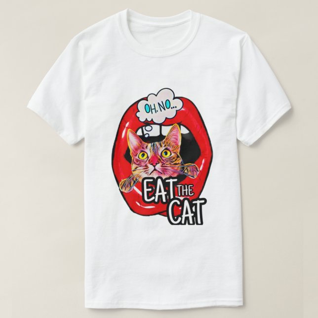 T-shirt Mange le chat (Design devant)