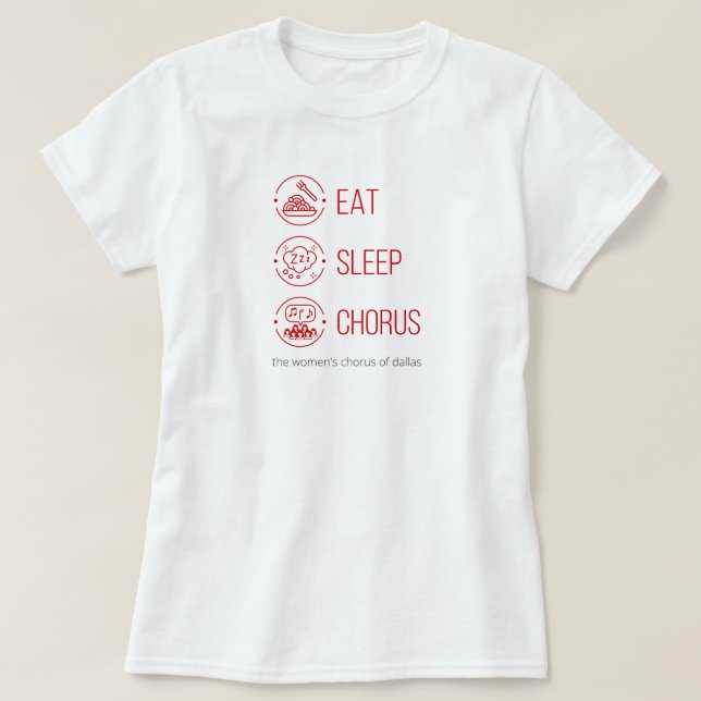 T-shirt Mange rouge. Dormir. Chorus. (Design devant)